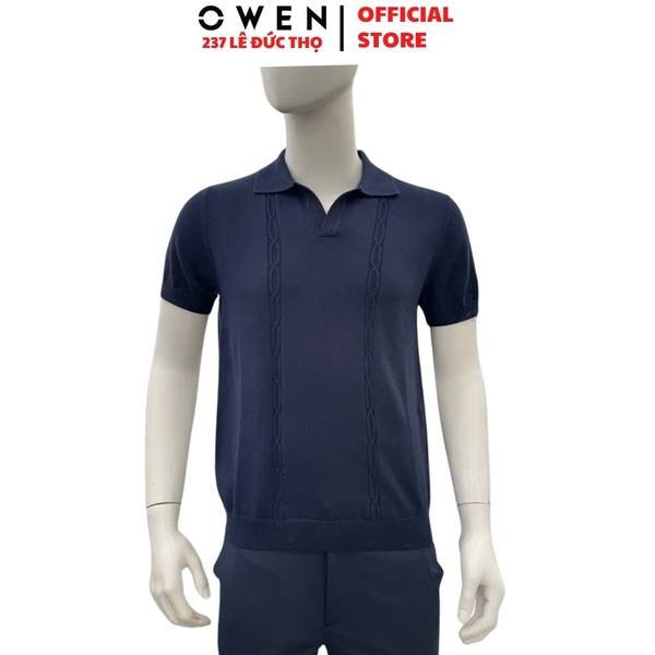 Áo Polo Len Nam Owen APL261557 – Xanh Tím Than Regular Fit