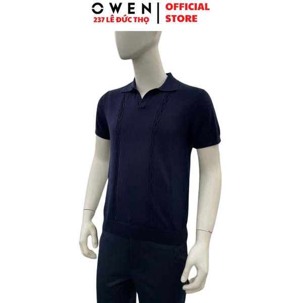 Áo Polo Len Nam Owen APL261557 – Xanh Tím Than Regular Fit