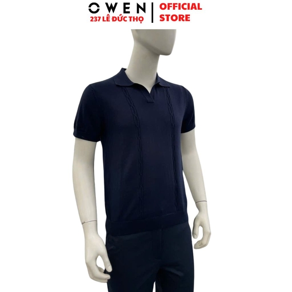 Áo Polo Len Nam Owen APL261557 – Xanh Tím Than Regular Fit