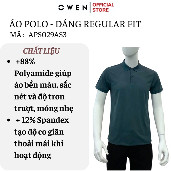 Áo Thun Polo Nam Cổ Bẻ Aristino APS092AS3 màu xanh cổ vịt 62 Jacquard họa tiết