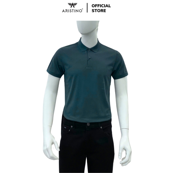 Áo Thun Polo Nam Cổ Bẻ Aristino APS092AS3 màu xanh cổ vịt 62 Jacquard họa tiết