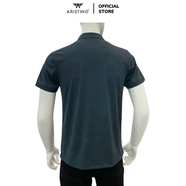 Áo Thun Polo Nam Cổ Bẻ Aristino APS092AS3 màu xanh cổ vịt 62 Jacquard họa tiết