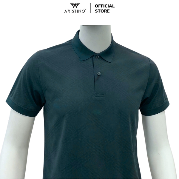 Áo Thun Polo Nam Cổ Bẻ Aristino APS092AS3 màu xanh cổ vịt 62 Jacquard họa tiết