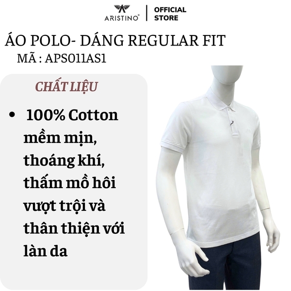 Áo Thun Polo Nam Cổ Bẻ Aristino APS011AS1 Màu: Trắng 6