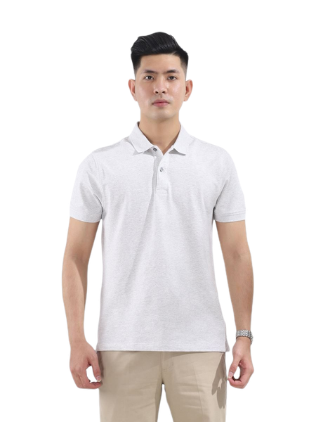 Áo Thun Nam Tay Ngắn Có Cổ Aristino APS012S8 Màu Xám Dáng Regular Fit Chất Liệu Cotton