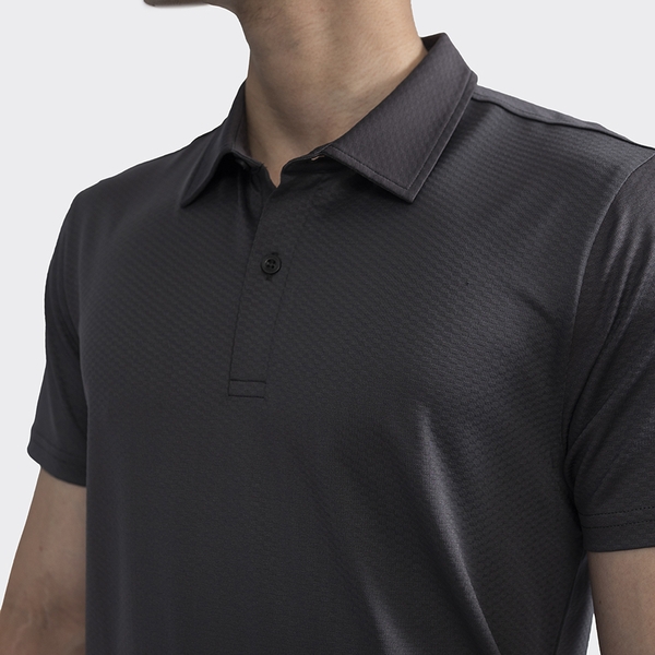 Áo Thun Polo Nam Cổ Bẻ Aristino APS041S2 Màu Xám Jacquard họa tiết Dáng Regular Fit Vải Polyester