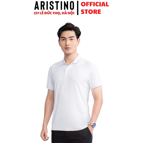 Áo Thun Polo Nam Cổ Bẻ Aristino APS084S3 Màu: Trắng 6 in, Xanh tím than 1 in