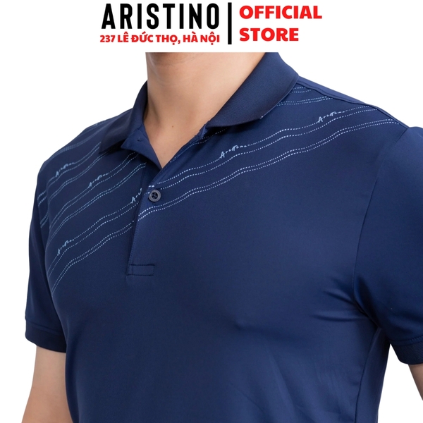 Áo Thun Polo Nam Cổ Bẻ Aristino APS084S3 Màu: Trắng 6 in, Xanh tím than 1 in