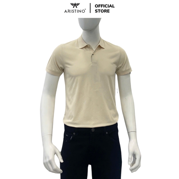 Áo Thun Polo Nam Cổ Bẻ Aristino APS094AS3 màu be 2 Jacquard họa tiết