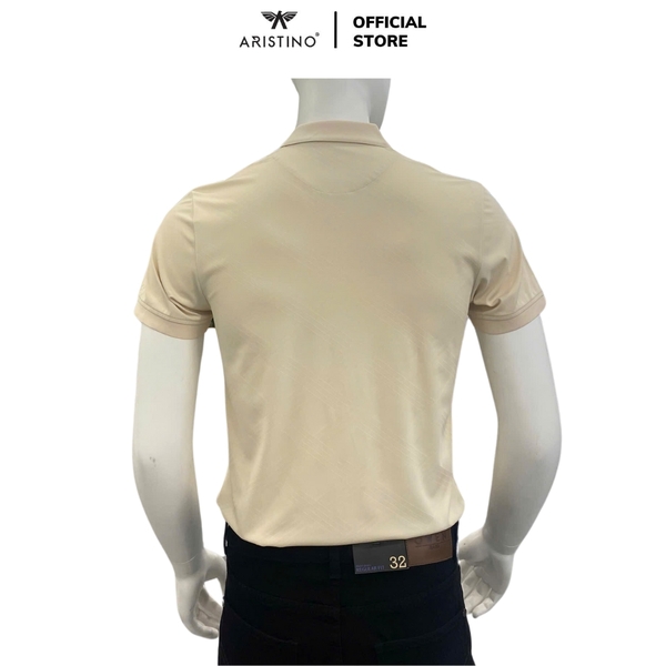 Áo Thun Polo Nam Cổ Bẻ Aristino APS094AS3 màu be 2 Jacquard họa tiết