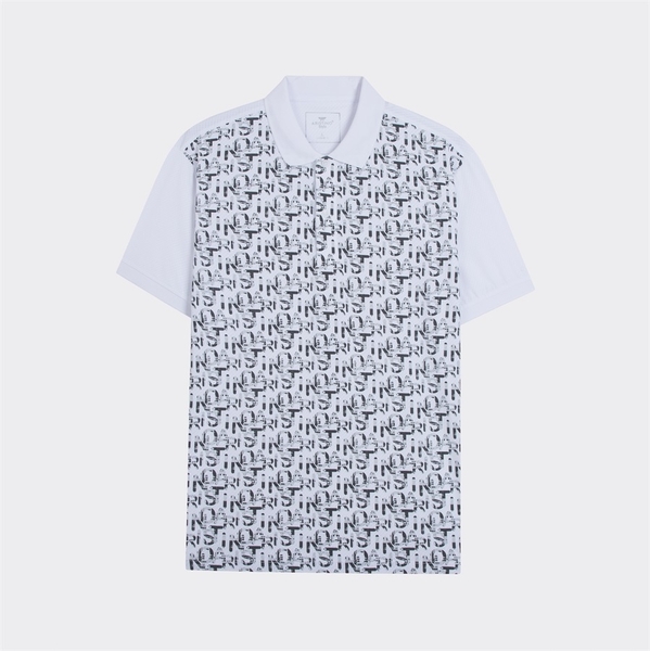 Áo Thun Polo Nam Cổ Bẻ Aristino APS158S3 màu Trắng 6 in, Xám 146 in