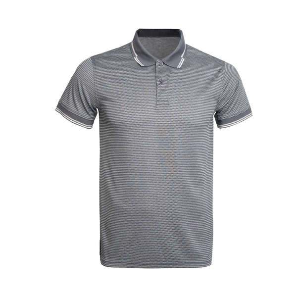 Áo Thun polo Nam Tay Ngắn Có Cổ Owen APT231215 màu xám kẻ sọc dáng body fit vải polyester