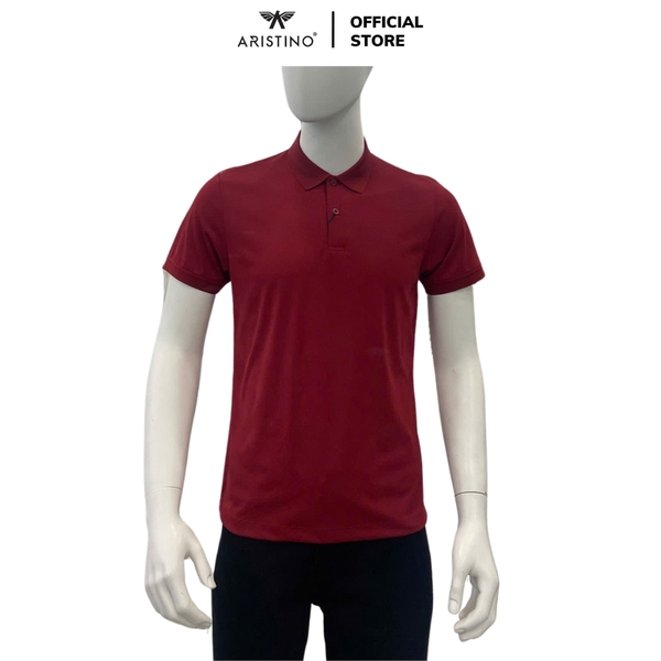 Áo Thun Polo Nam Cổ Bẻ Aristino APS093AS4 màu đỏ booc đô 6 Jacquard họa tiết