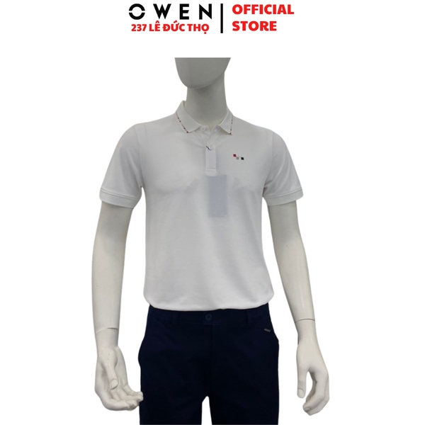 Áo Polo Nam Owen APV262013 Trắng Body Fit Cotton Spandex