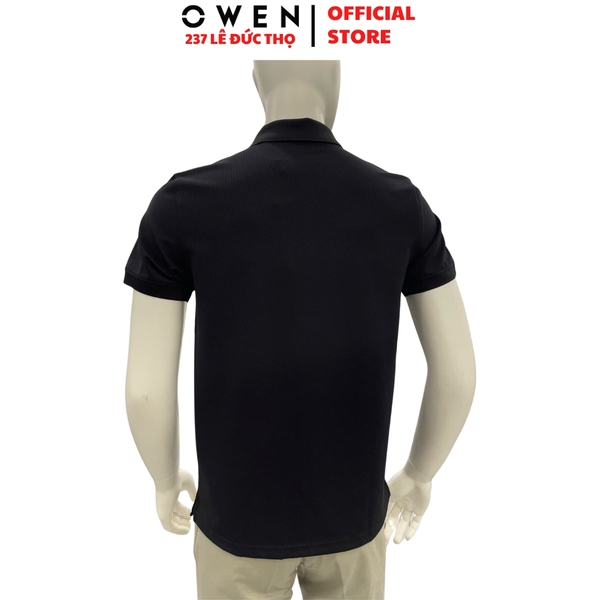 Áo thun polo Nam Tay Ngắn Có Cổ Owen APV262045 màu đen chất liệu nylon spandex