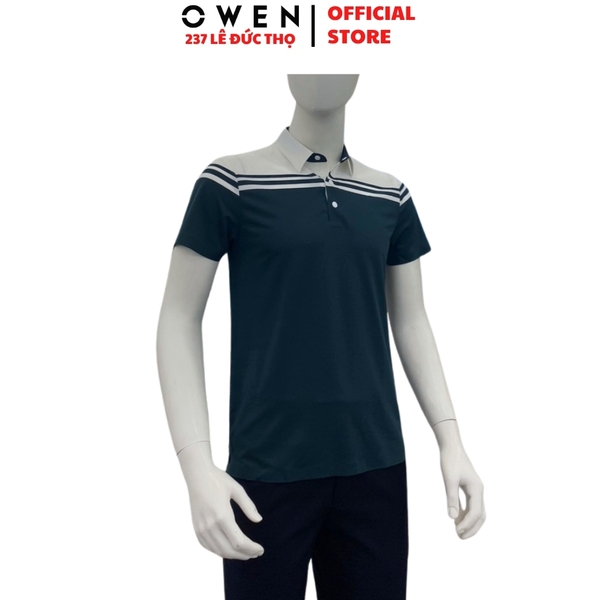 Áo Polo Nam Owen APV262060 Màu Xanh Body Fit Nylon Spandex