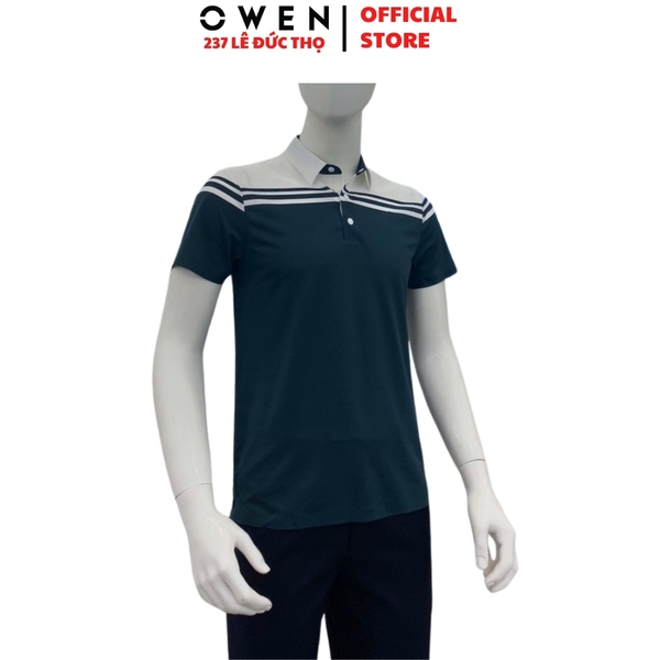 Áo Polo Nam Owen APV262060 Màu Xanh Body Fit Nylon Spandex