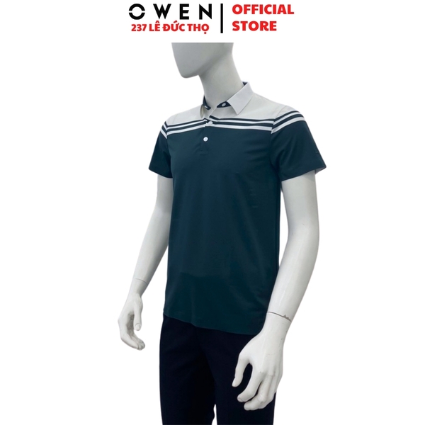 Áo Polo Nam Owen APV262060 Màu Xanh Body Fit Nylon Spandex