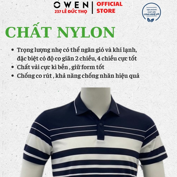 Áo Polo Nam Owen APV262061 Xanh Tím Than Body Fit Nylon Spandex