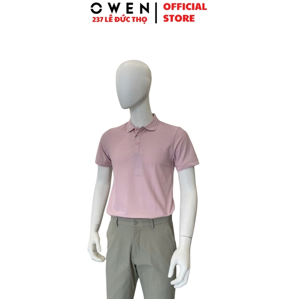 Áo Polo Nam Owen APV262008 Màu Hồng Body Fit Cotton Polyester
