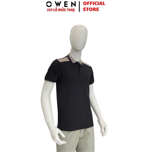 Áo Polo Nam Owen APV262030 Đen Body Fit Cotton Spandex