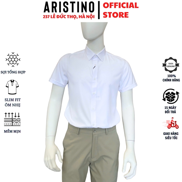 Áo sơ mi trắng ngắn tay Aristino ASSR03F