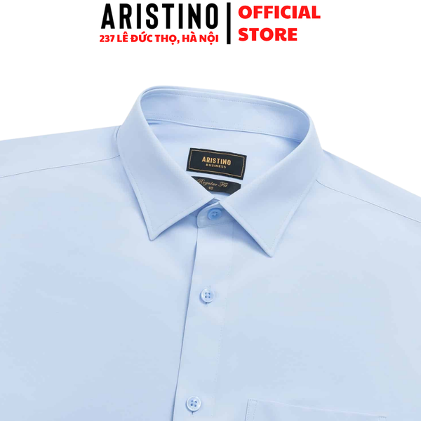Áo Sơ Mi Nam Dài Tay Aristino 1LSR24S màu xanh biển dáng suông tà lượn