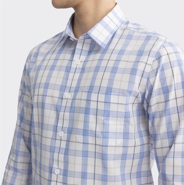 Áo Sơ Mi Nam Dài Tay Aristino ALS13802 Màu trắng kẻ xanh