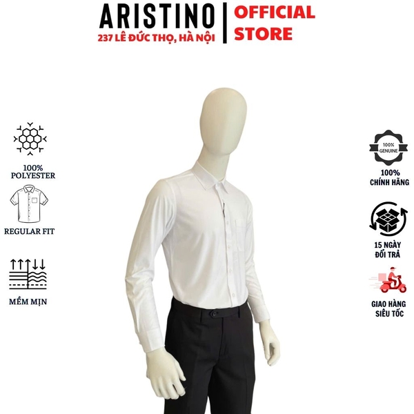 Áo Sơ Mi Trắng Nam Aristino Business 1LSR23S Regular Fit Không Túi