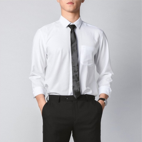 Áo Sơ Mi Trắng Nam Tay Dài Owen AR221197DT (AR230326DT-AR240100DT-AR240312DT) Dáng Regular Fit Có Túi Ngực Màu Trắng Trơn