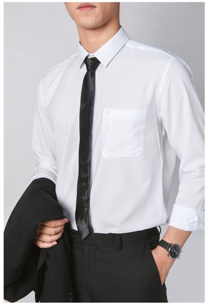 Áo Sơ Mi Trắng Nam Tay Dài Owen AR221197DT (AR230326DT-AR240100DT-AR240312DT) Dáng Regular Fit Có Túi Ngực Màu Trắng Trơn