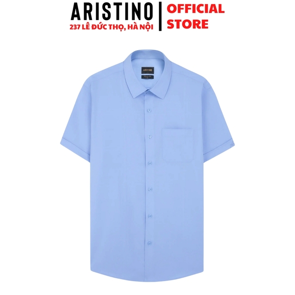 Áo Sơ Mi Nam Ngắn Tay Aristino ASS037AS2 màu xanh Jacquard