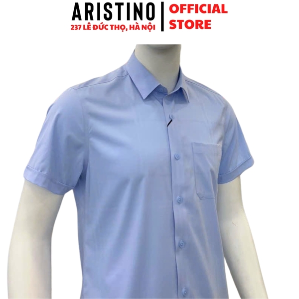 Áo Sơ Mi Nam Ngắn Tay Aristino ASS037AS2 màu xanh Jacquard