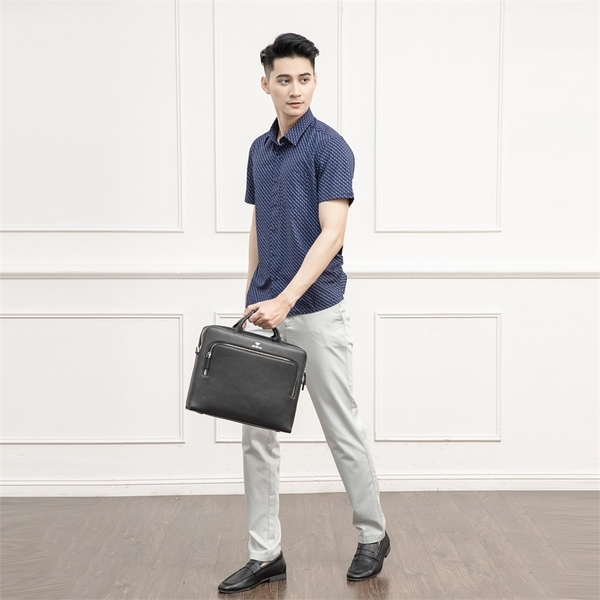 Áo Sơ Mi Nam Ngắn Tay Aristino ASS071S1 màu xanh tím than in họa tiết