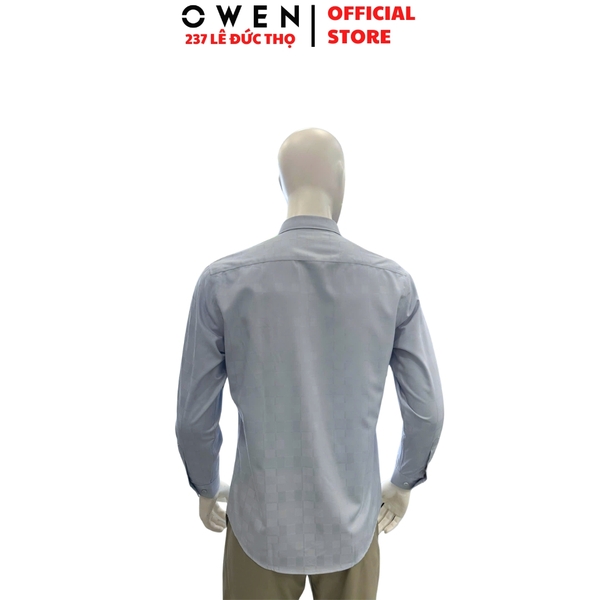 Áo Sơ Mi Nam Tay Dài Owen AR260018DT Xanh Nhạt Regular Fit Có Túi
