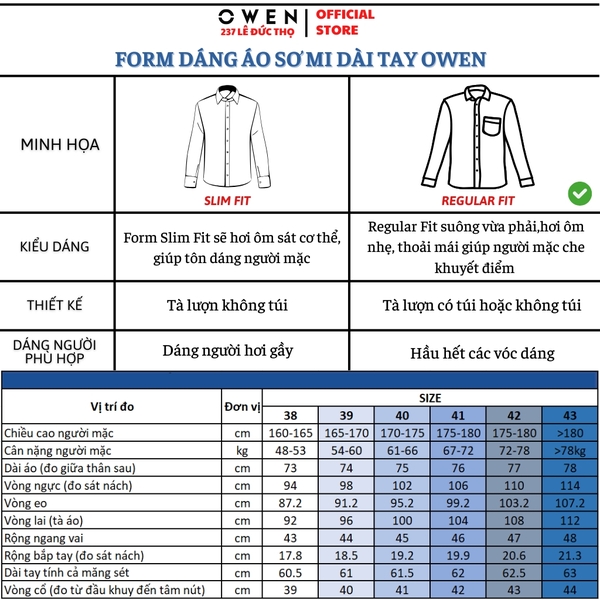Áo sơ mi nam tay dài Owen AR260022DT màu trắng in họa tiết dáng suông regular fit tà lượn có túi chất liệu Bamboo polyester