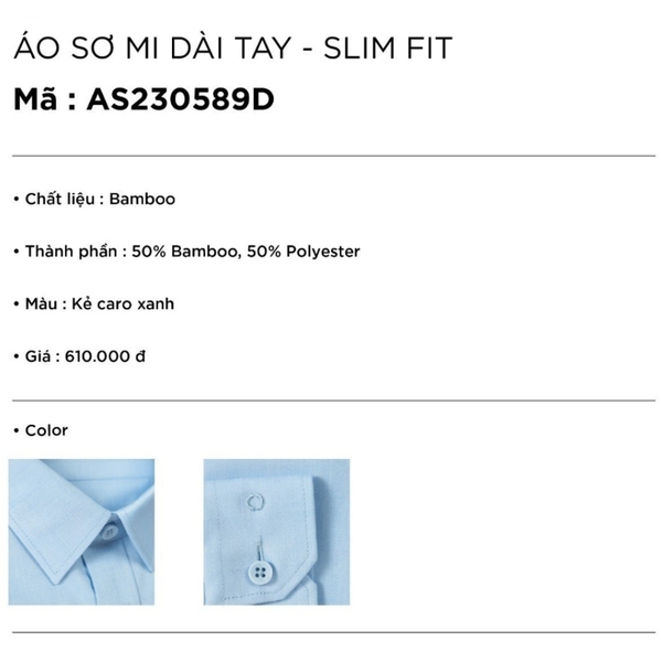 Áo Sơ Mi Nam Tay Dài Owen AS230589D màu xanh họa tiết xước dáng slimfit vải bamboo