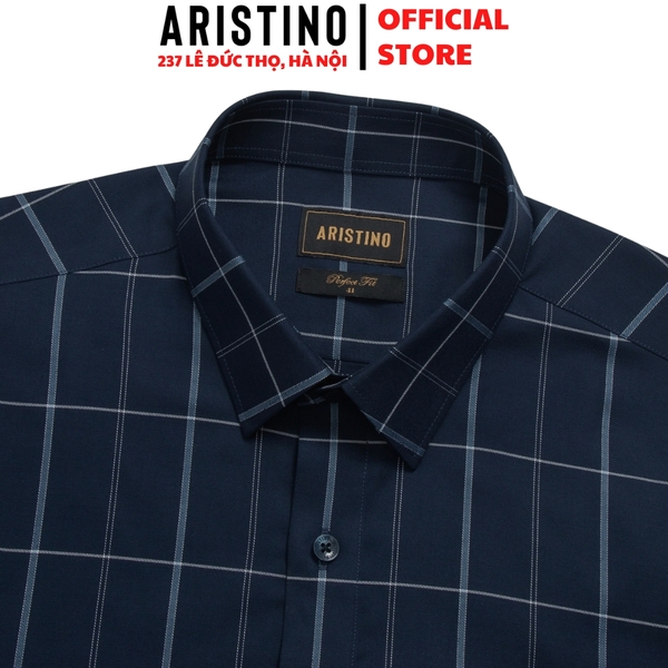 Áo Sơ Mi Nam Ngắn Tay Aristino ASS066AS2 màu xanh kẻ