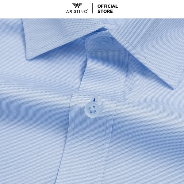 Áo Sơ Mi Nam Ngắn Tay Aristino ASS073AS3 màu xanh kẻ tăm