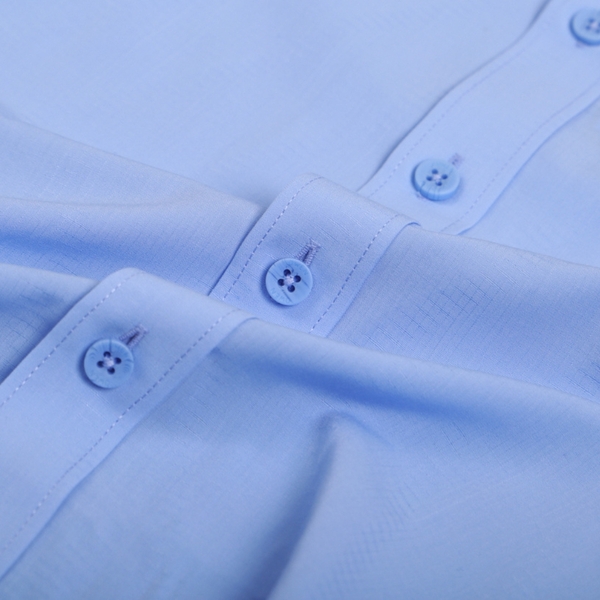 Áo Sơ Mi Nam Tay Dài Owen AS230186D màu jacquard xanh da trời dáng slim fit tà lượn không túi vải sợi tre