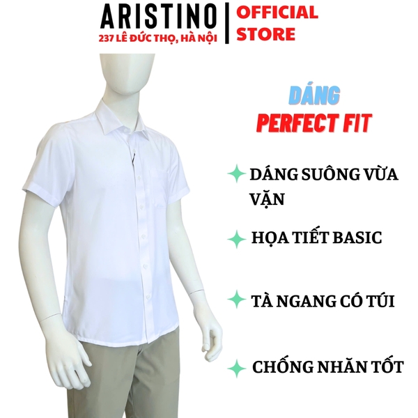 Áo sơ mi trắng ngắn tay Aristino ASSR05F