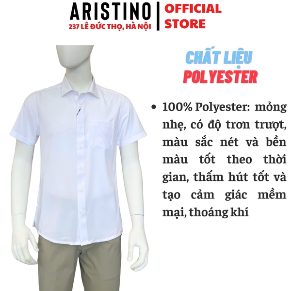 Áo sơ mi trắng ngắn tay Aristino ASSR05F