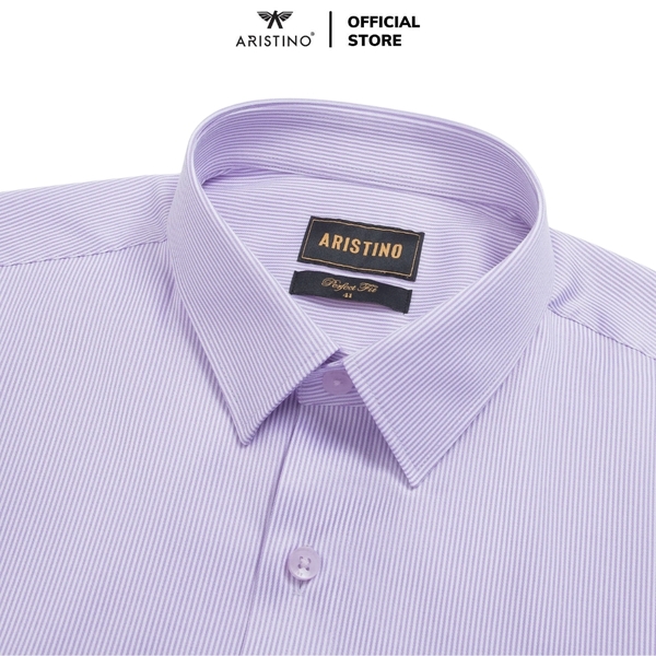 Áo Sơ Mi Nam Ngắn Tay Aristino ASS074AS3 màu tím kẻ tăm