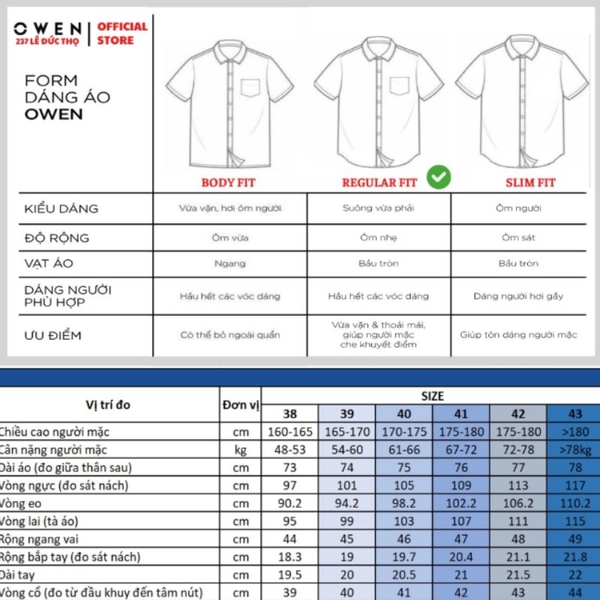 Áo sơ mi nam tay ngắn Owen AF260121NT – Xanh nhạt kẻ caro Plus Size có túi chất liệu nano