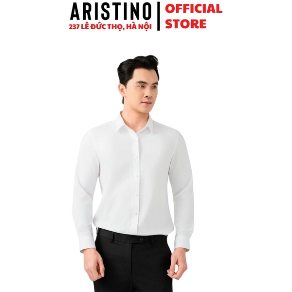 Áo Sơ Mi Trắng Nam Dài Tay Aristino ALSR01F Slim Fit 100% Polyester