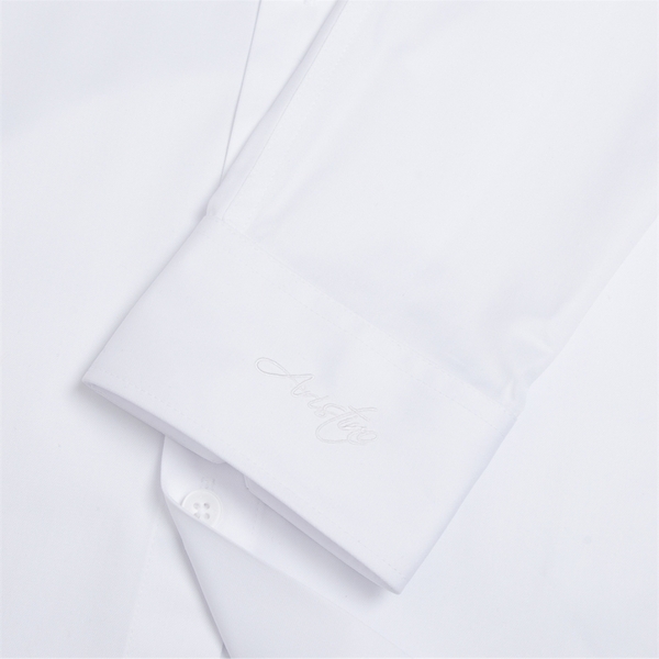 Áo Sơ Mi Trắng Nam Dài Tay Aristino ALSR38 màu trắng trơn chất liệu sợi sồi dáng slim fit không túi ngực