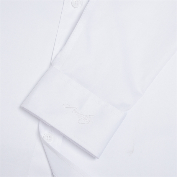 Áo Sơ Mi Trắng Nam Dài Tay Aristino ALSR39 màu trắng trơn chất liệu sợi sồi dáng regular fit có túi ngực