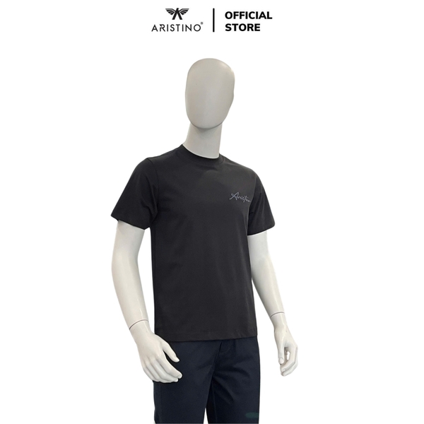Áo Thun Nam Tay Ngắn Không Cổ Aristino ATS006AS0 Màu: Đen 9