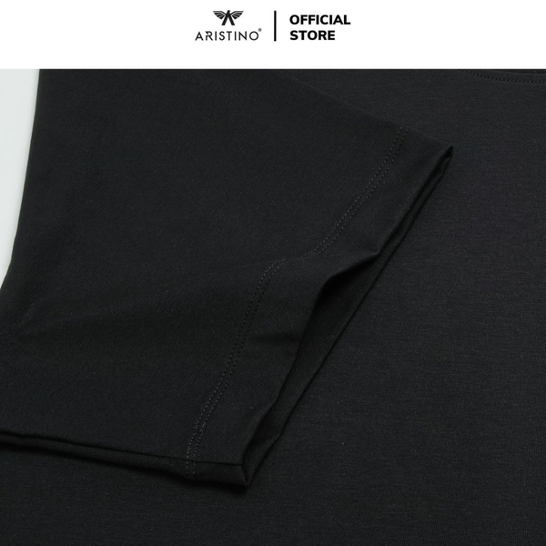 Áo Thun Nam Tay Ngắn Không Cổ Aristino ATS006AS0 Màu: Đen 9
