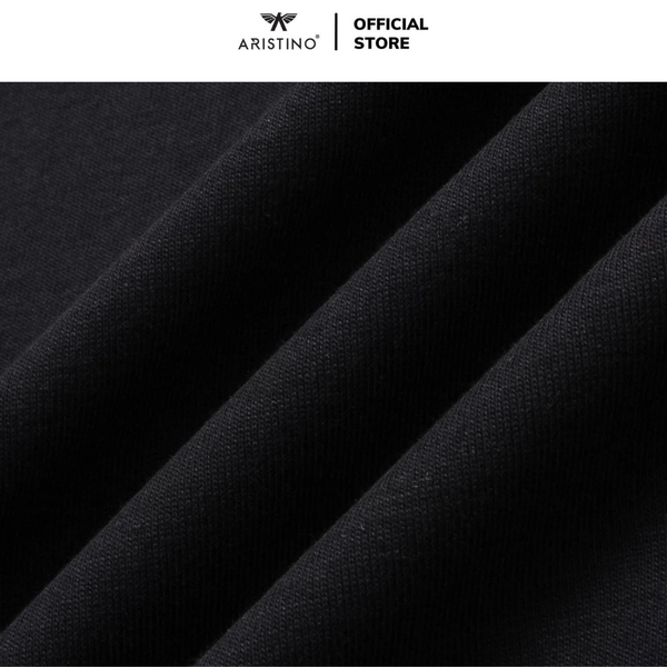 Áo Thun Nam Tay Ngắn Không Cổ Aristino ATS006AS0 Màu: Đen 9